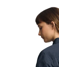 Marineblauw hemd met relaxed fit en klassieke kraag