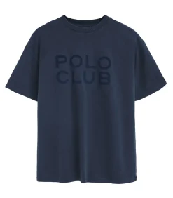 Marineblauw T-shirt Tarak met Polo Club-logo