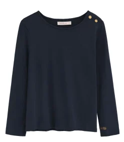 Marineblauw T-shirt Ulan met nautisch Polo Club-logo