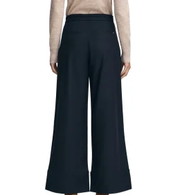 Marineblauwe broek met loose fit en Polo Club-details