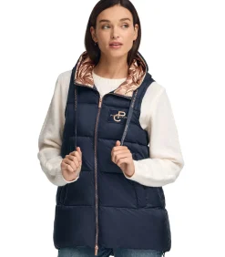 Marineblauwe gewatteerde bodywarmer met Polo Club-logo