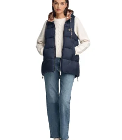 Marineblauwe gewatteerde bodywarmer met Polo Club-logo