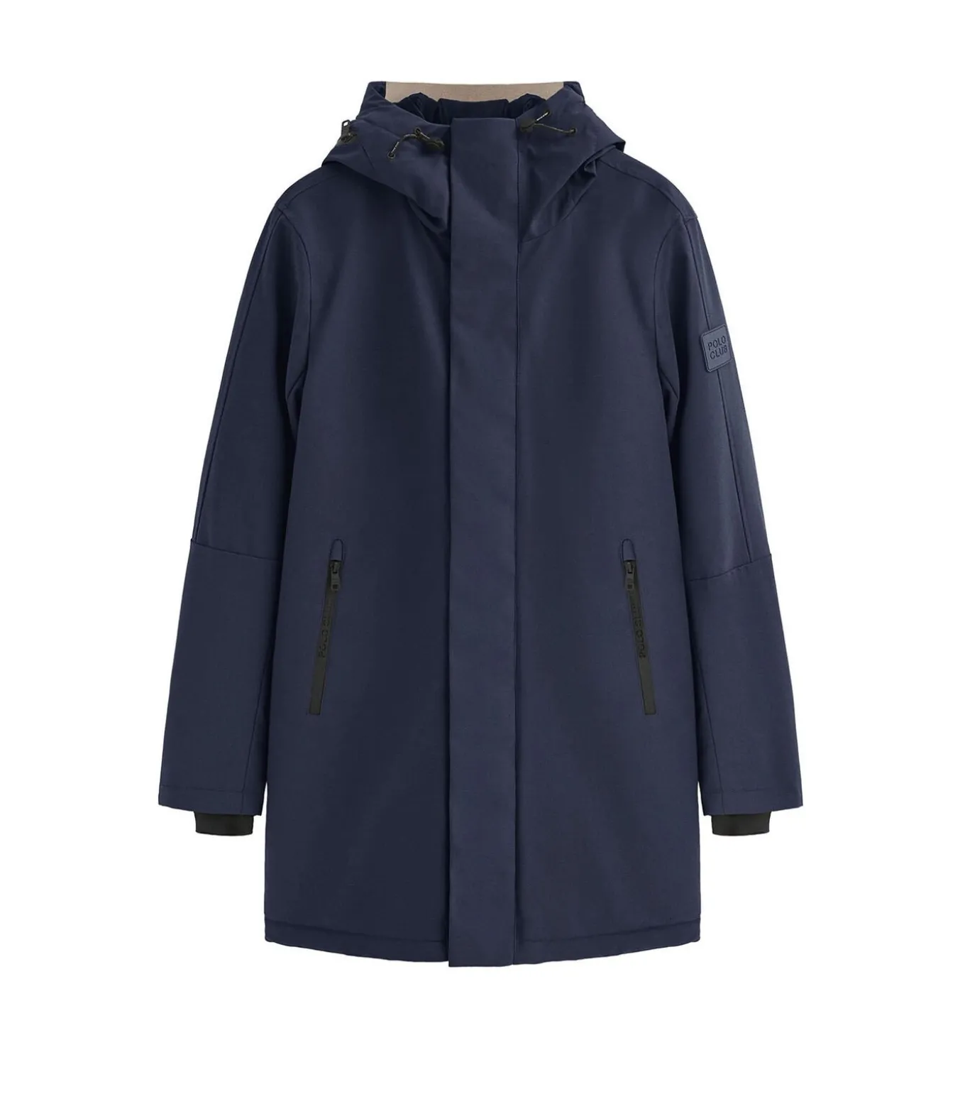 Marineblauwe jas Voguel met Polo Club-logo