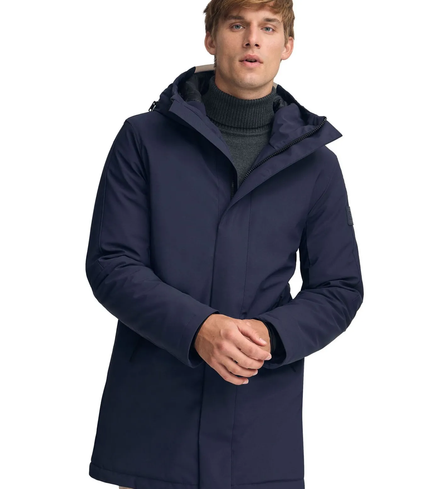 Marineblauwe jas Voguel met Polo Club-logo