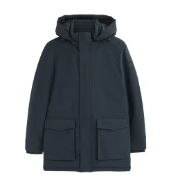 Marineblauwe parka Mitte met Polo Club-logo