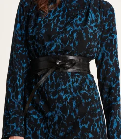 Marineblauwe stropdas riem