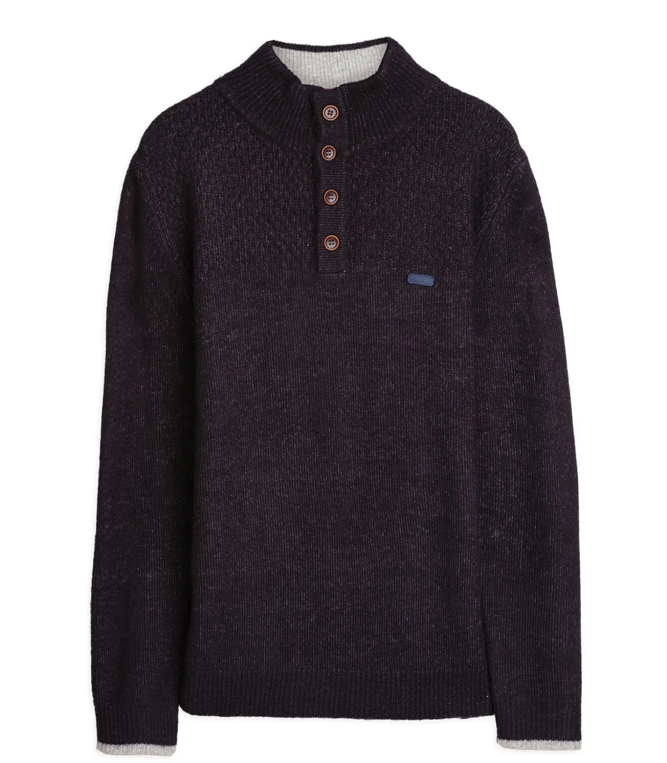 Marineblauwe trui met knoopjeskraag voor heren