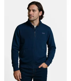 Marineblauwe trui met rits voor heren