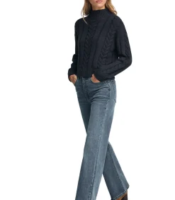 Marineblauwe trui Serena van grof breisel