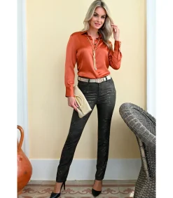 MARY Chemise chic satijn terracotta