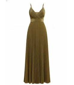 Maxi-jurk “Sleeveless Pleated A Line Lurex Maxi Dress”