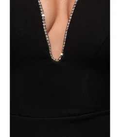 Maxi-jurk “Strapless Super Plunge Diamante Neck Maxi Dress”