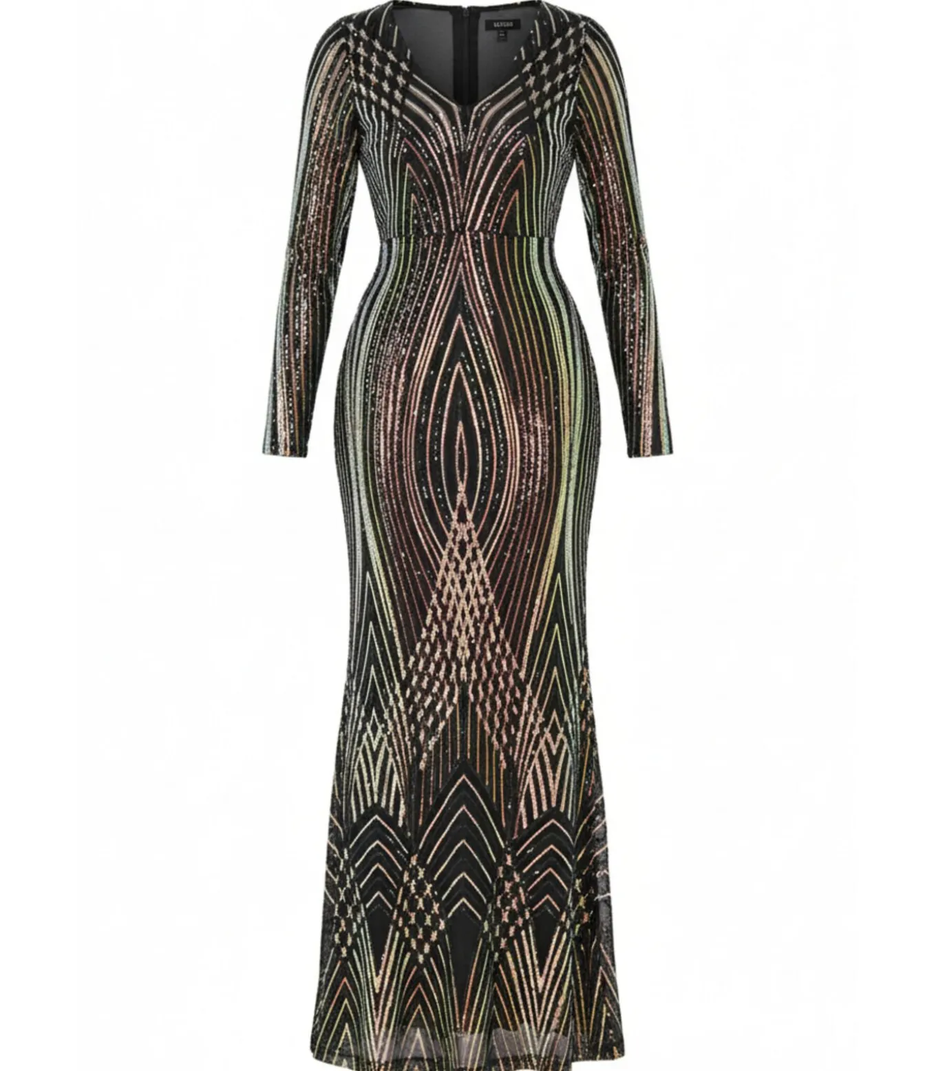 Maxi-jurk “Two Toned V Neck Sequin Maxi”