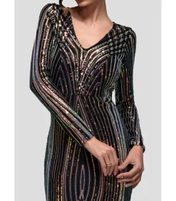 Maxi-jurk “Two Toned V Neck Sequin Maxi”
