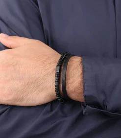 Mehrrei. Armband voor mannen, roestvrij staal, agaat