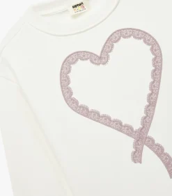 Meisjes Sweatshirt Ronde Hals Lange Mouwen Hartmotief