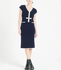 MIA 2 midi-jurk met V-hals - 100% kasjmier