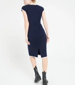 MIA 2 midi-jurk met V-hals - 100% kasjmier