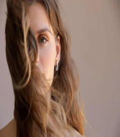 Middelgrote zilveren oorbellen Lignis fijn