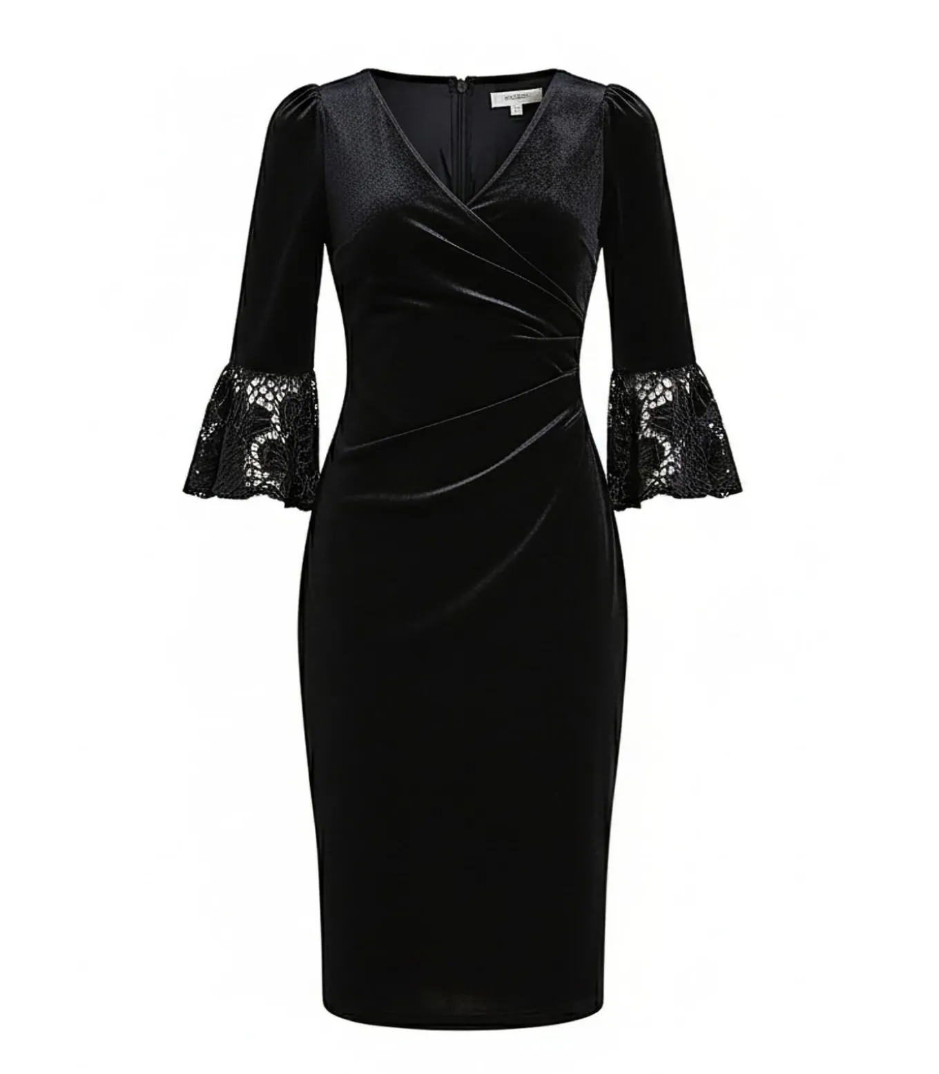 Midi-jurk “Crochet Velvet Wrap Midi Dress”