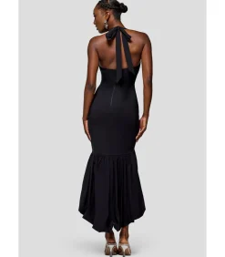 Midi-jurk “Halter Neck Puff Hem Mermaid Midaxi Dress”
