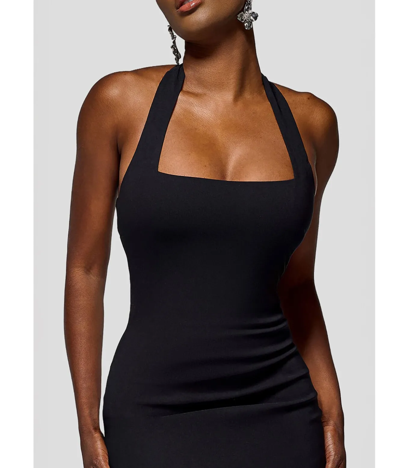 Midi-jurk “Halter Neck Puff Hem Mermaid Midaxi Dress”