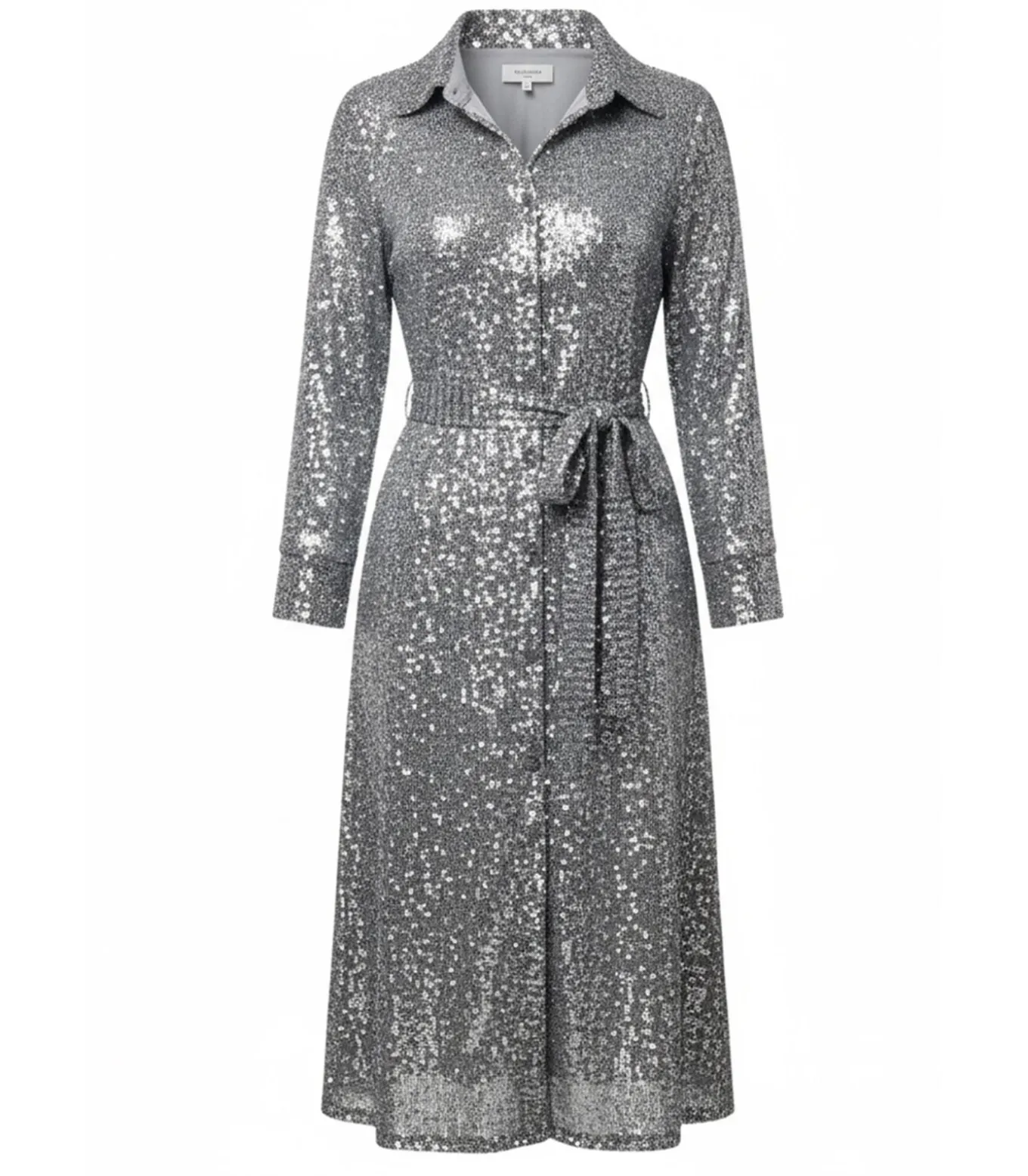 Midi-jurk “Sequin Skater Shirt Dress”