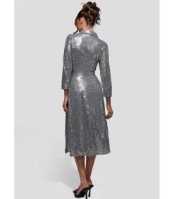 Midi-jurk “Sequin Skater Shirt Dress”