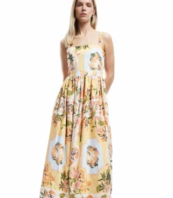 Midi-jurk Vrouwen Bloemenprint Zomer