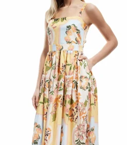 Midi-jurk Vrouwen Bloemenprint Zomer