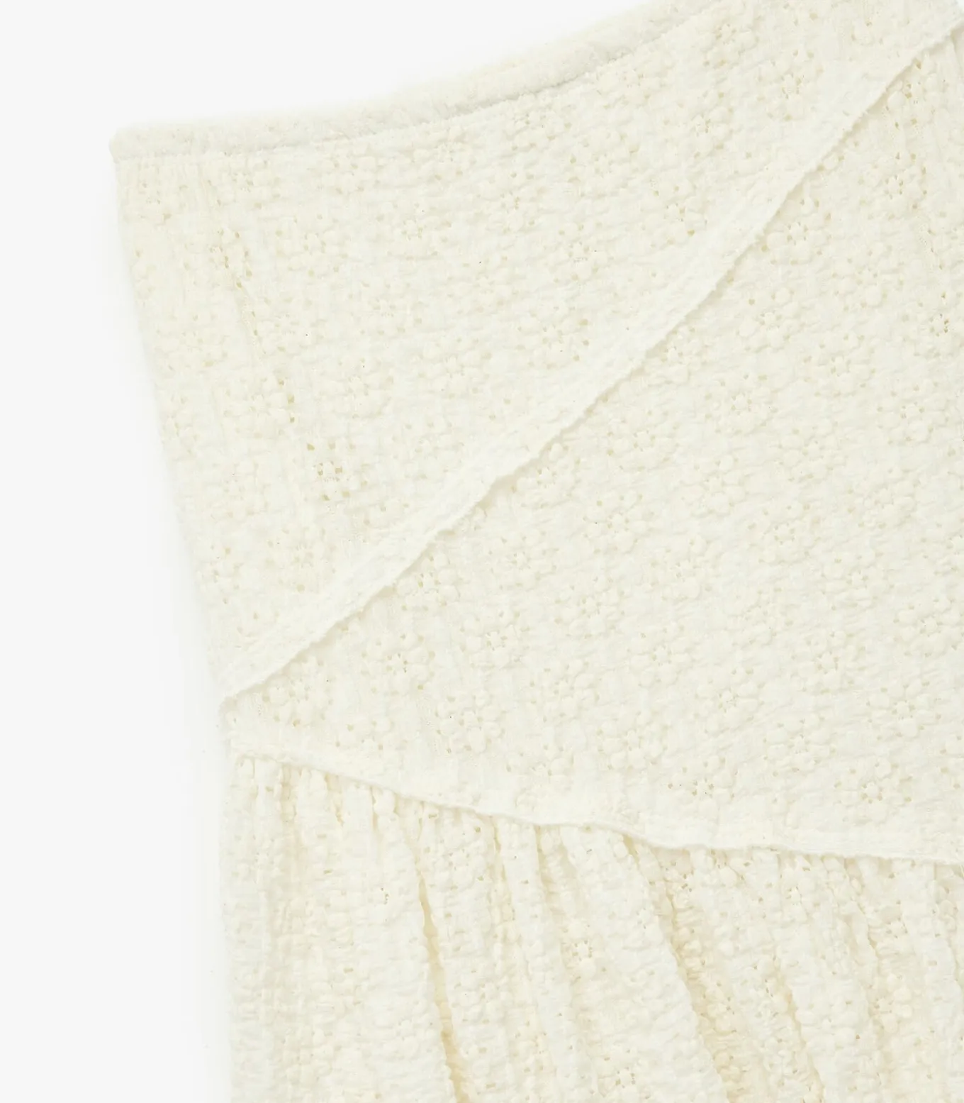 Midi-rok Kanten Details Elastische Taille