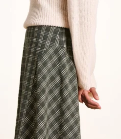 Midirok met kaki ruitjes