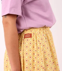 Midi-vloeiende en bedrukte rok RAVINA