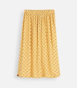 Midi-vloeiende en bedrukte rok RAVINA