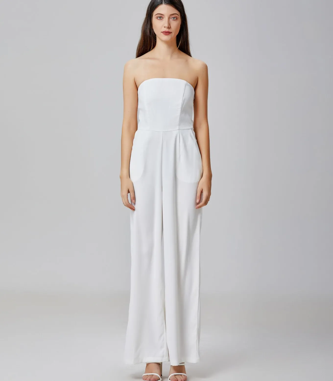 Minimalistische bustier jumpsuit