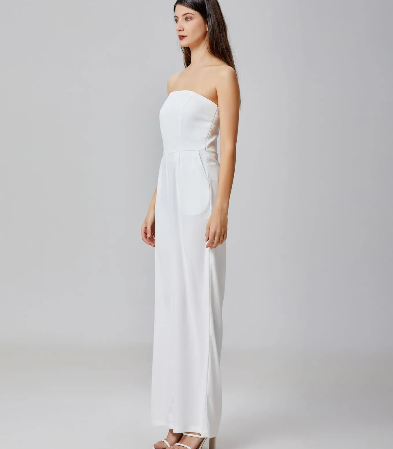 Minimalistische bustier jumpsuit