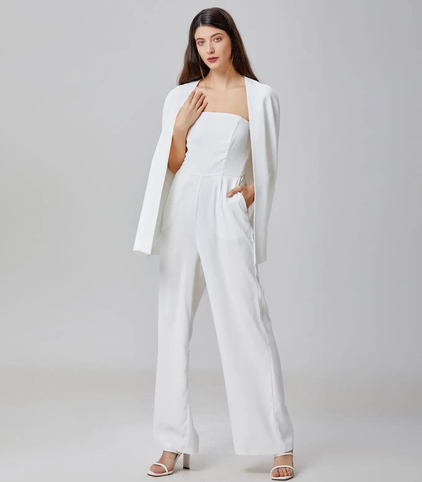 Minimalistische bustier jumpsuit