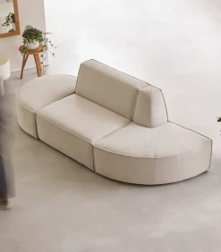 Modulaire Dario 2-zitsbank in beige stof