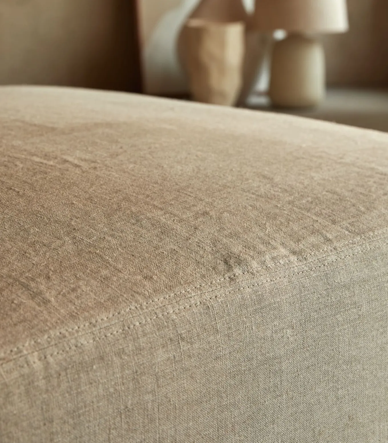 Modulaire loungestoel Nils in natuurlijk linnen, 1-zit