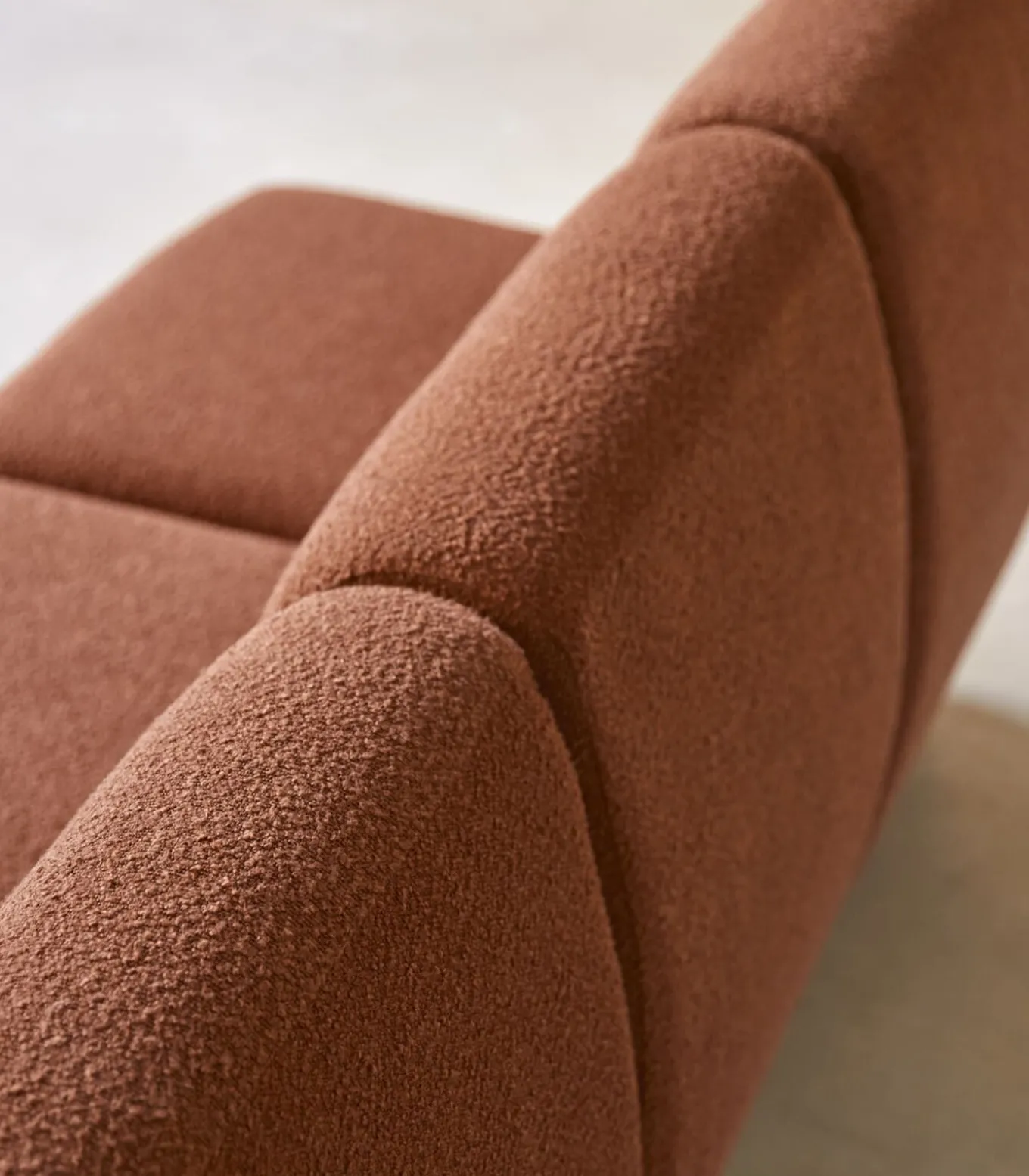 Modulaire 3-zitsbank Swann van massief acacia en terracotta stof