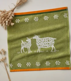 Mouton - Badstof keukenhanddoek van katoenen jacquard met print 50 x 50 cm