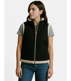 Mouwloos damesjack met fleece binnenkant