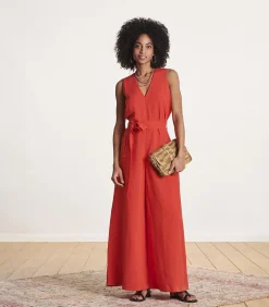 Mouwloos rood broekpak