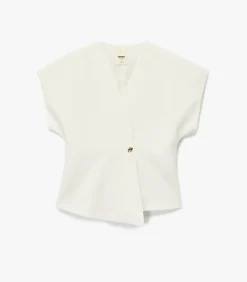 Mouwloze Asymmetrische V-hals Oversized Gilet