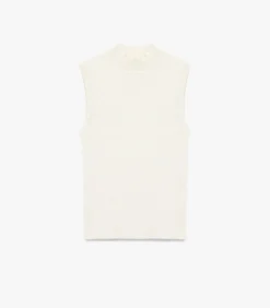 Mouwloze Trui Met Schittering En Hoge Kraag