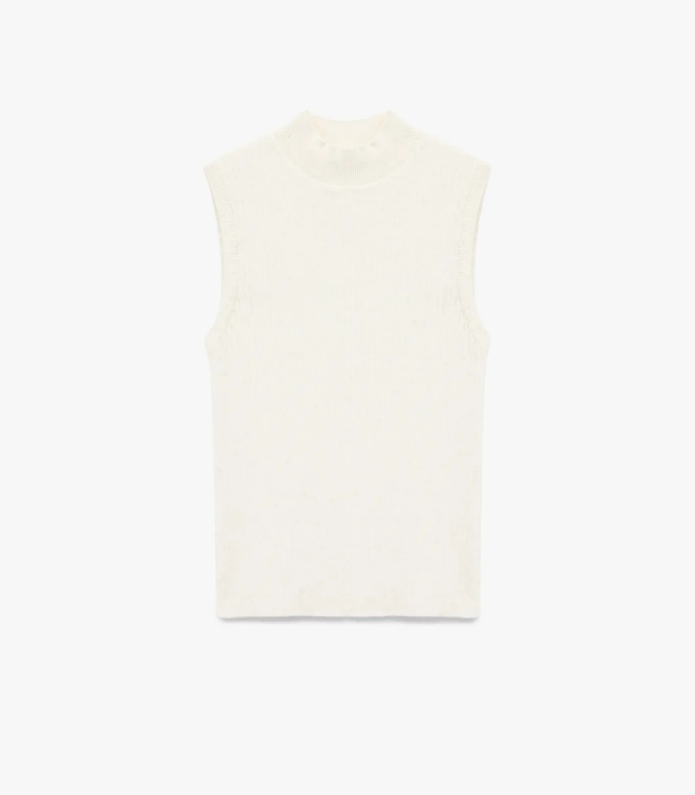 Mouwloze Trui Met Schittering En Hoge Kraag