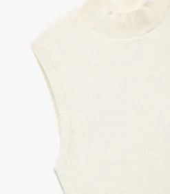 Mouwloze Trui Met Schittering En Hoge Kraag