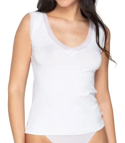 Mouwloze V-hals top Cotton Touch