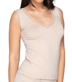 Mouwloze V-hals top Cotton Touch