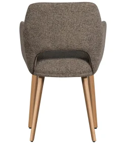Murat Eetkamerstoelen Houten Naturel Poot - Taupe - Set van 6